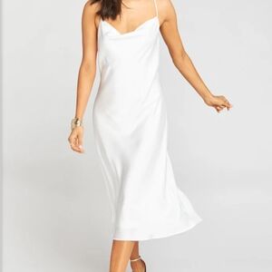 Show Me Your MuMu White Satin Dress, Large